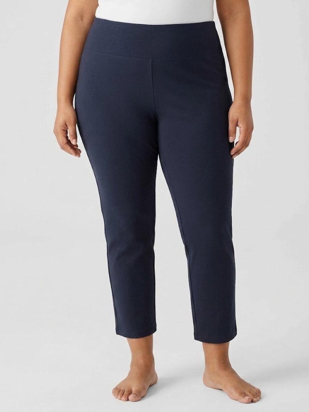 NWT Eileen Fisher High-Waist Slim Pant in Nocturne Washable Stretch Crepe 1X